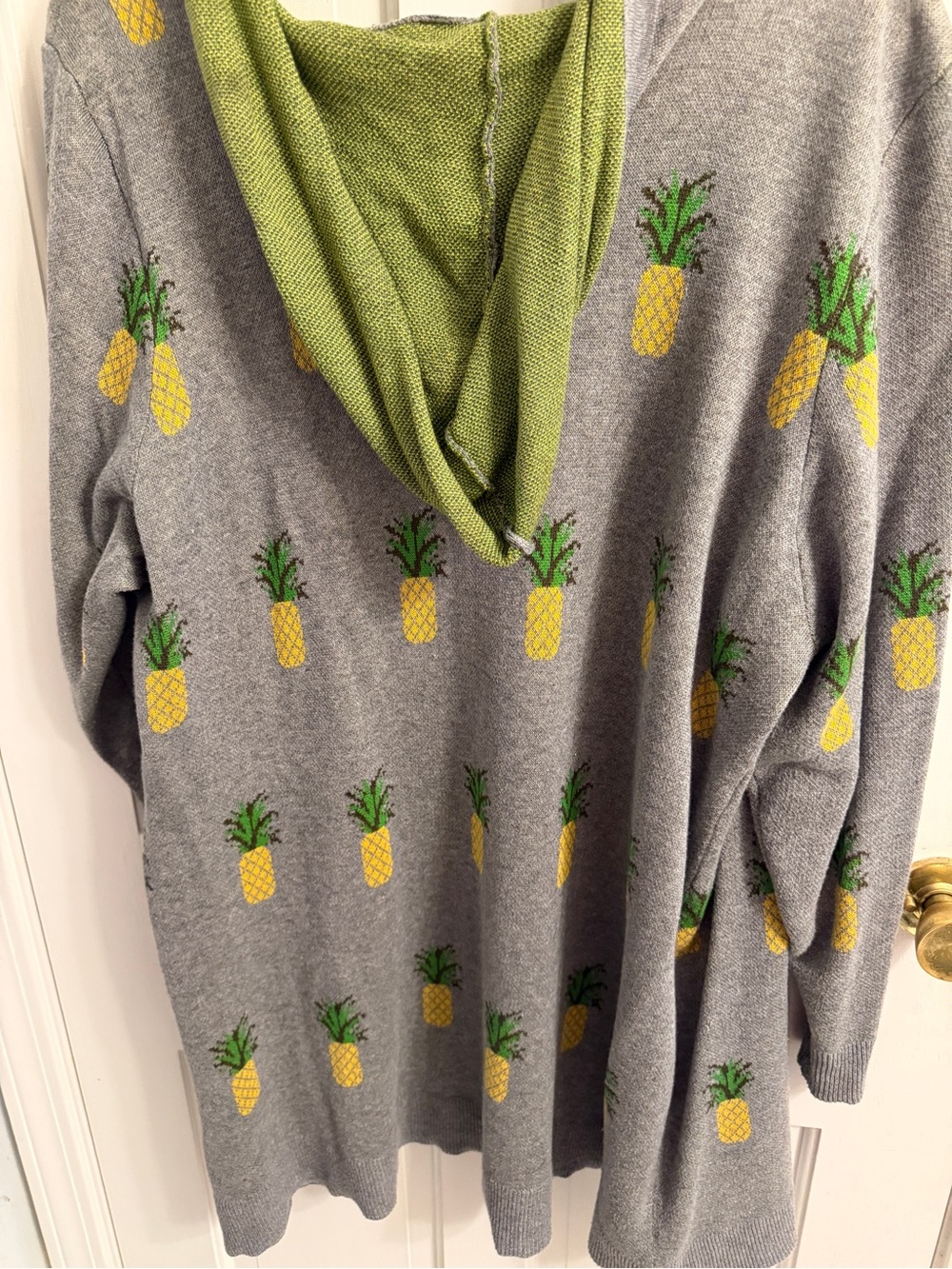 Belldini Pineapple hooded Cardigan Gray 3x